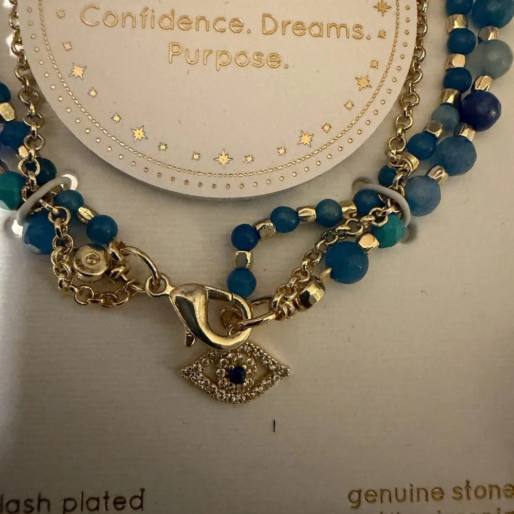 Unwritten Blue and Gold Multi-Strand Bracelet - Picture 3 of 6